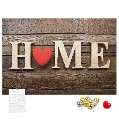 Printed Cork Memo Board with Home Lettering