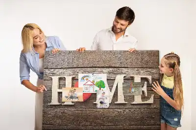Printed Cork Memo Board with Home Lettering