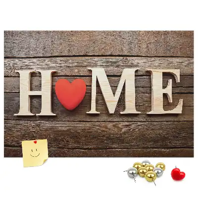 Printed Cork Memo Board with Home Lettering