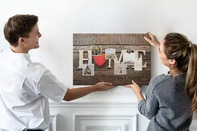 Printed Cork Memo Board with Home Lettering