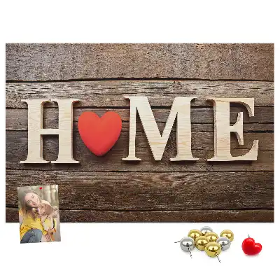 Printed Cork Memo Board with Home Lettering