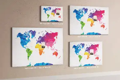 Abstract World Map Printed Cork Board