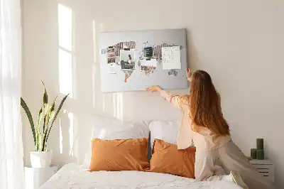 World Map Printed Cork Memo Board with Colorful Letters