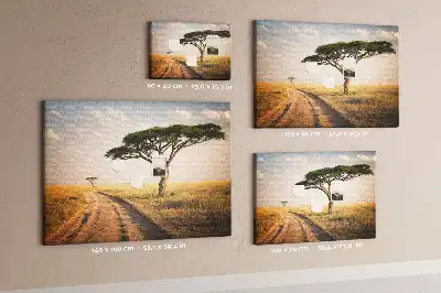 Cork memo board African landscape