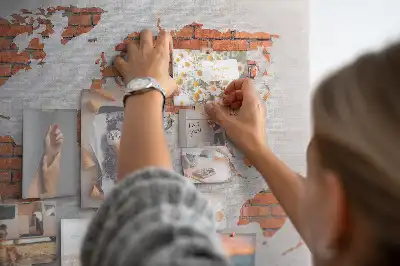 World Map Printed Cork Board Brick