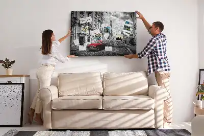 Printed Cork Memo Board Old car city