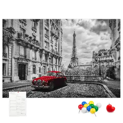 Printed Cork Memo Board Old car city