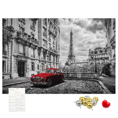 Printed Cork Memo Board Old car city