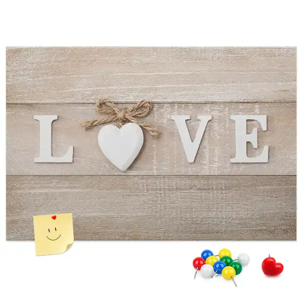 Love lettering cork memo board