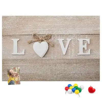Love lettering cork memo board