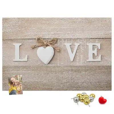 Love lettering cork memo board
