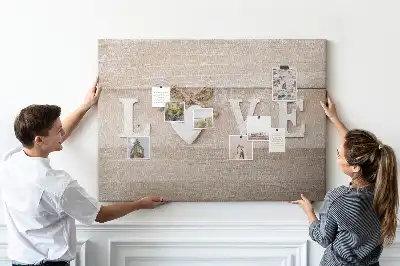 Love lettering cork memo board