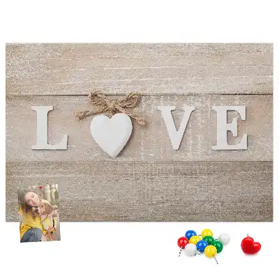 Love lettering cork memo board