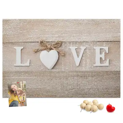 Love lettering cork memo board