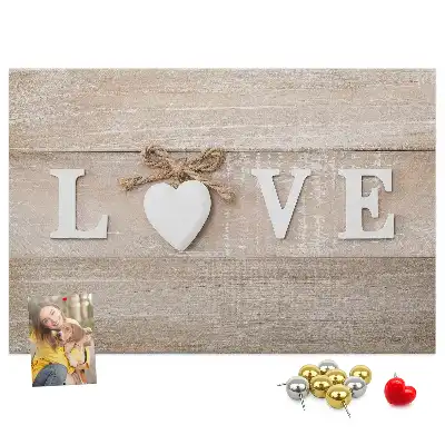 Love lettering cork memo board