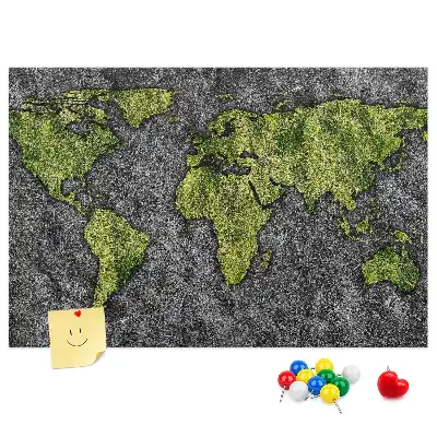 Printed Cork Board World map