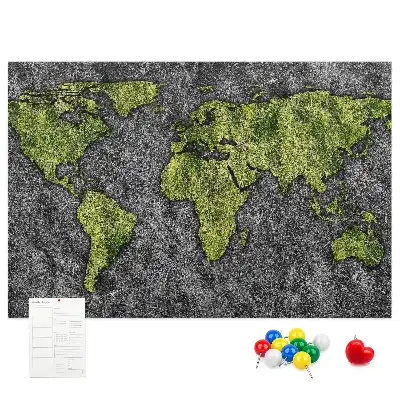 Printed Cork Board World map