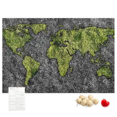 Printed Cork Board World map