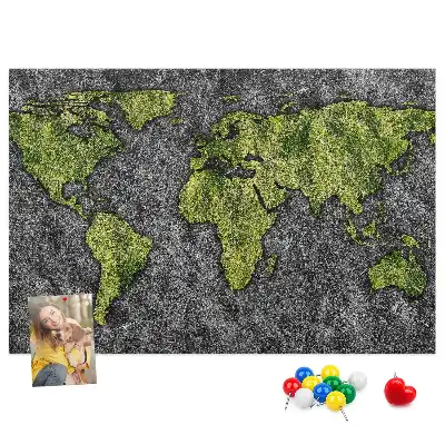 Printed Cork Board World map