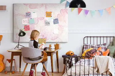 Watercolor Petals Printed Cork Memo Board
