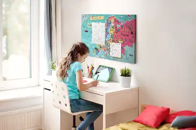 Printed Cork Board Map of Europe
