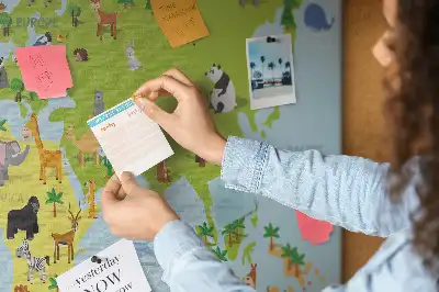 World Map Cork Memo Board with Animals