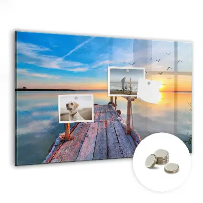 Lake jetty magnetic wall board