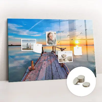 Magnetic wall board Lake jetty