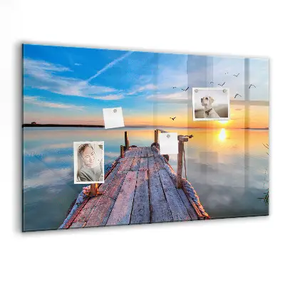 Magnetic wall board Lake jetty