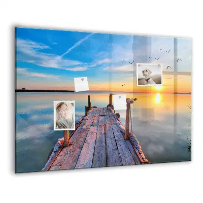 Magnetic wall board Lake jetty