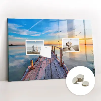 Lake jetty magnetic wall board