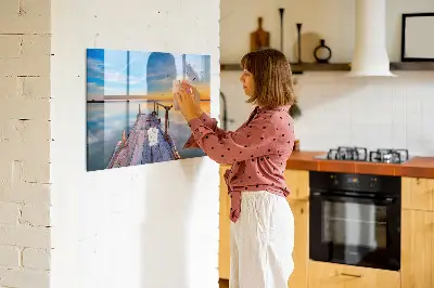 Magnetic wall board Lake jetty