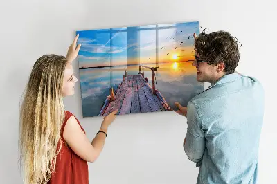 Magnetic wall board Lake jetty