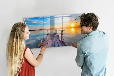 Lake jetty magnetic wall board