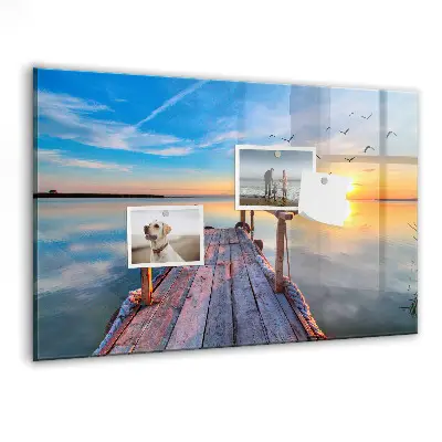 Magnetic wall board Lake jetty
