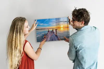 Magnetic wall board Lake jetty