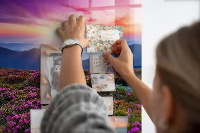 Sunrise flowers magnetic glass dry erase board