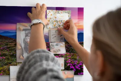 Sunrise flowers magnetic glass dry erase board