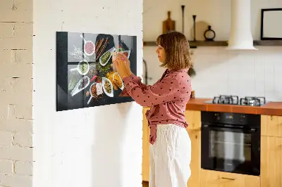 Magnetic wall spice board