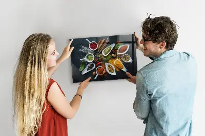 Magnetic wall spice board