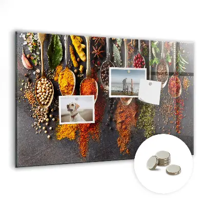 Magnetic spice rack featuring spice spoons design