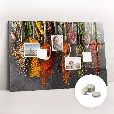 Magnetic spice rack featuring spice spoons design