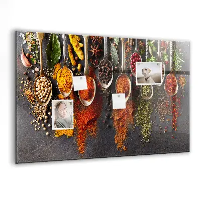 Magnetic spice rack featuring spice spoons design