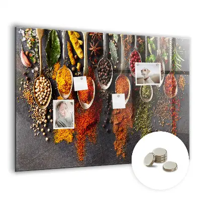 Magnetic spice rack featuring spice spoons design