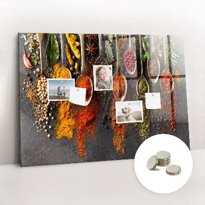 Magnetic spice rack featuring spice spoons design