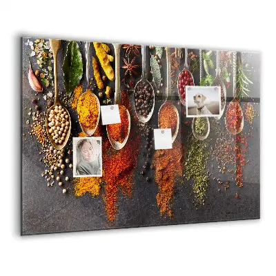 Magnetic spice rack featuring spice spoons design
