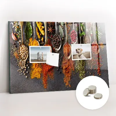 Magnetic spice rack featuring spice spoons design