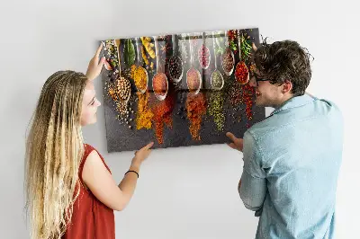 Magnetic spice rack featuring spice spoons design