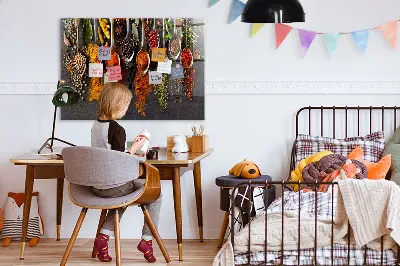 Magnetic spice rack featuring spice spoons design