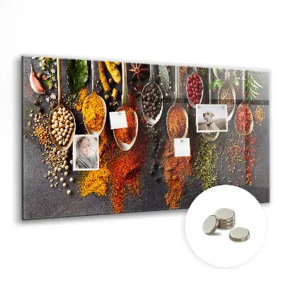 Magnetic spice rack featuring spice spoons design